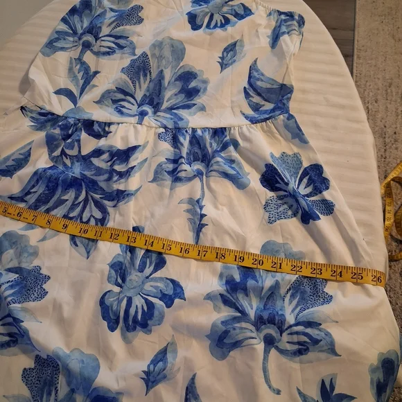 Blue And White Floral Maxi Dress Size Large - Picture 9 of 11